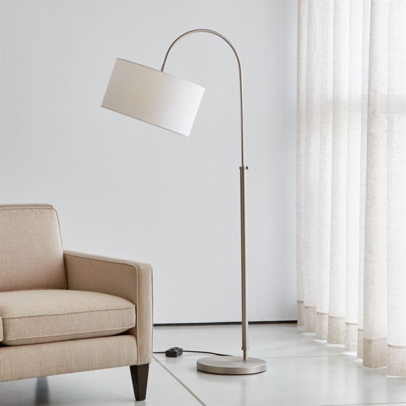 Petite Brushed Nickel Adjustable Arc Floor Lamp Reviews Crate