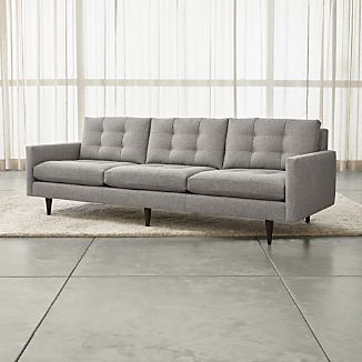 Extra Long Sofas Crate And Barrel Petrie 100 Grande Midcentury Sofa