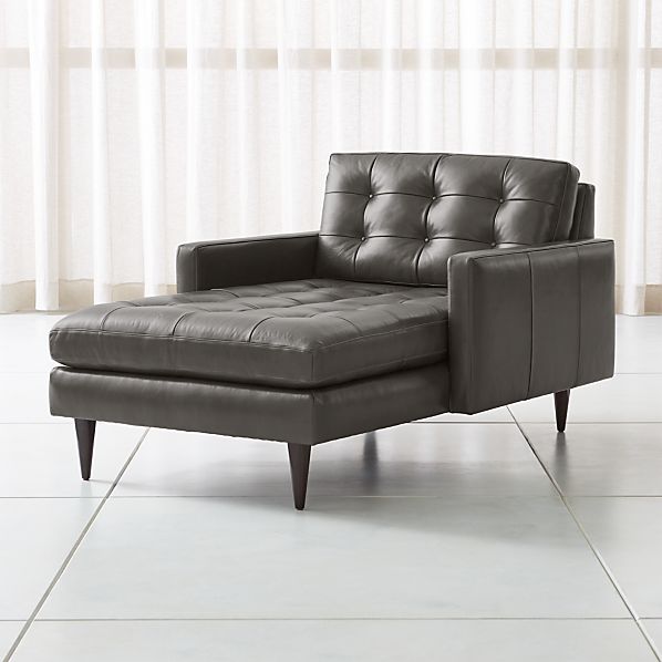 Petrie Leather Midcentury Chaise Lounge Reviews Crate And Barrel Canada