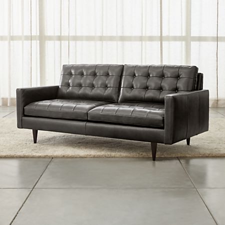 Petrie Small Leather Sofa Reviews Crate And Barrel