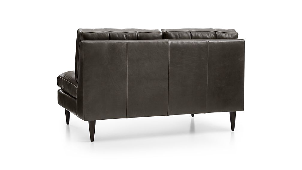 Petrie Armless Tufted Leather Loveseat Crate and Barrel