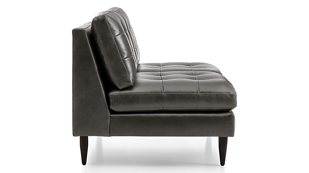 Petrie Armless Tufted Leather Loveseat Crate and Barrel