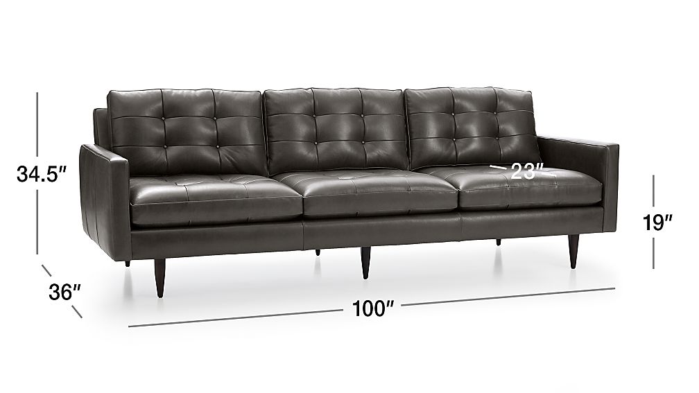 Petrie Leather 100" Grande Sofa Crate and Barrel