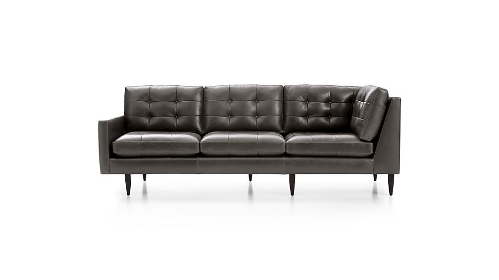 Petrie Leather Left Arm Corner Sofa Crate and Barrel