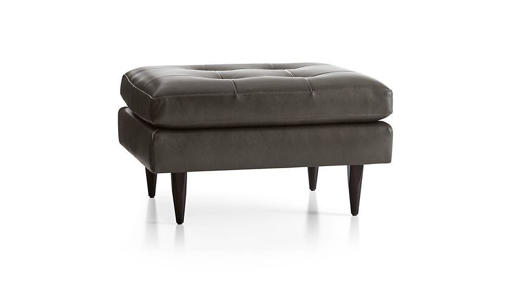 Petrie Leather Ottoman Crate and Barrel