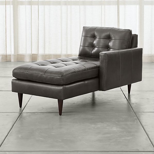 Petrie Leather Right Arm Midcentury Chaise Lounge Reviews Crate And Barrel Canada
