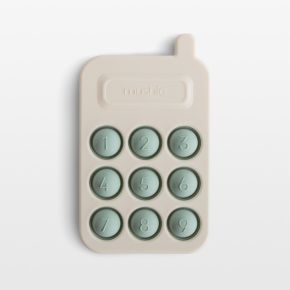 Image of Mushie Silicone Blue Phone Baby Press Toy