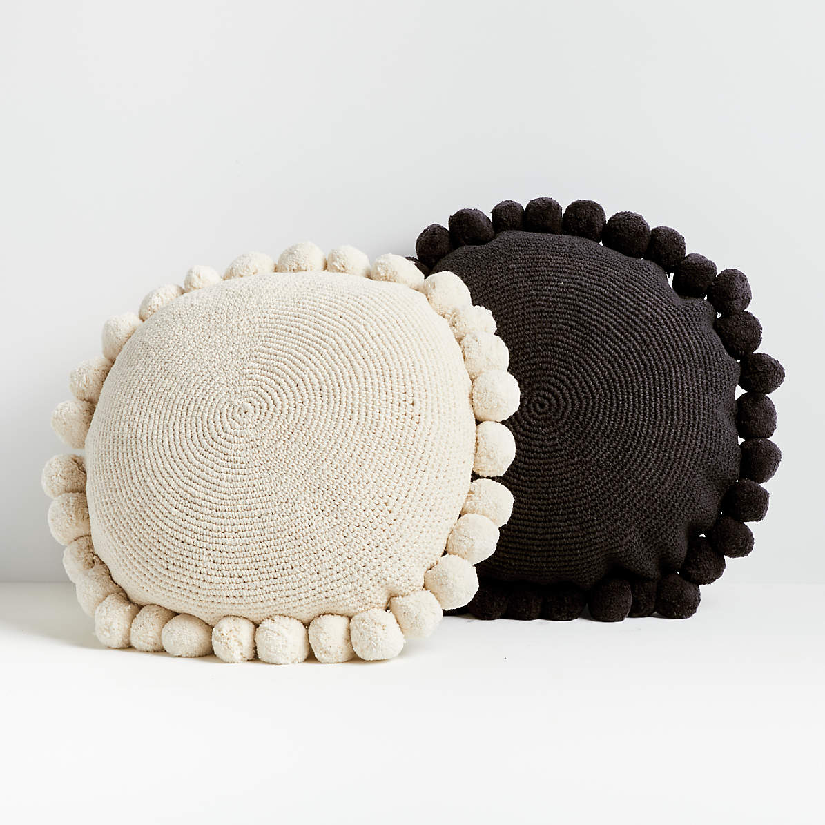 circle pom pom pillow