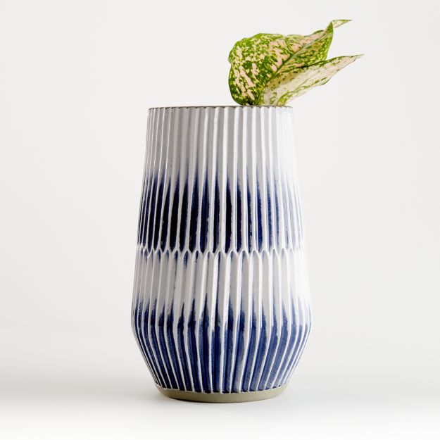 Piega Small Blue and White Vase - Image 1 of 10