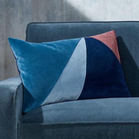 Pieced Velvet Cool Pillow 22 X15 Crate And Barrel