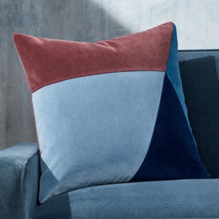 Pieced Velvet Cool Pillow With Down Alternative Insert 20 Crate