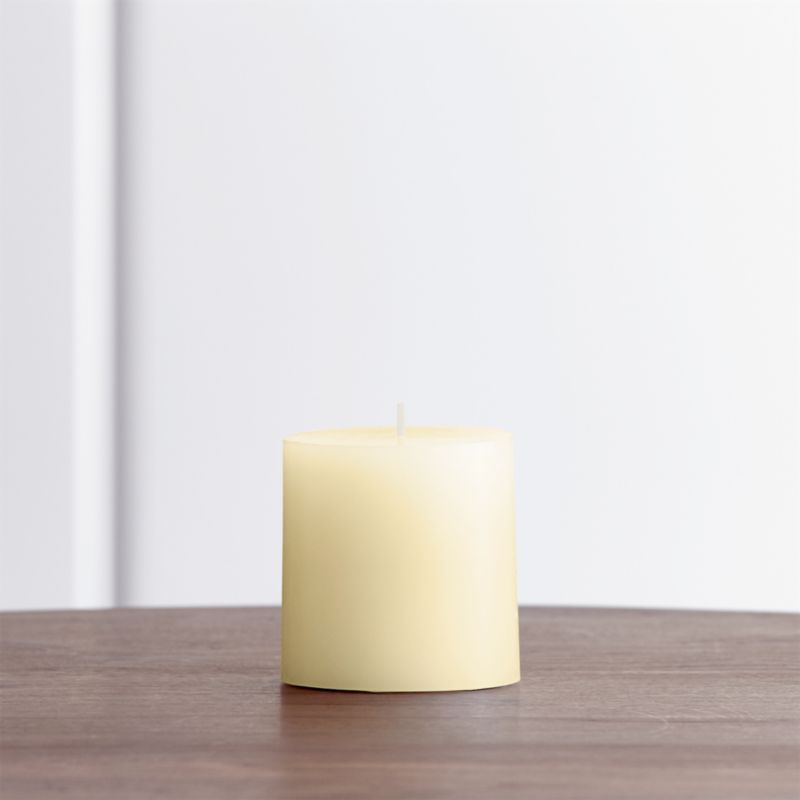Ivory 3"x3" Pillar Candle Crate and Barrel