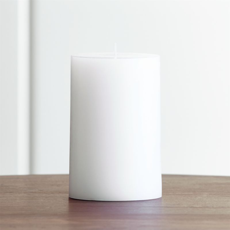 White 4"x6" Pillar Candle + Reviews Crate and Barrel