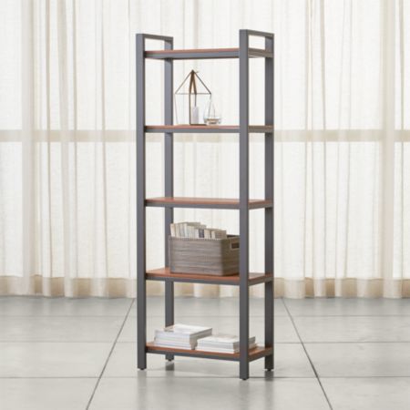 Pilsen Graphite Bookcase With Walnut Shelves Reviews Crate And