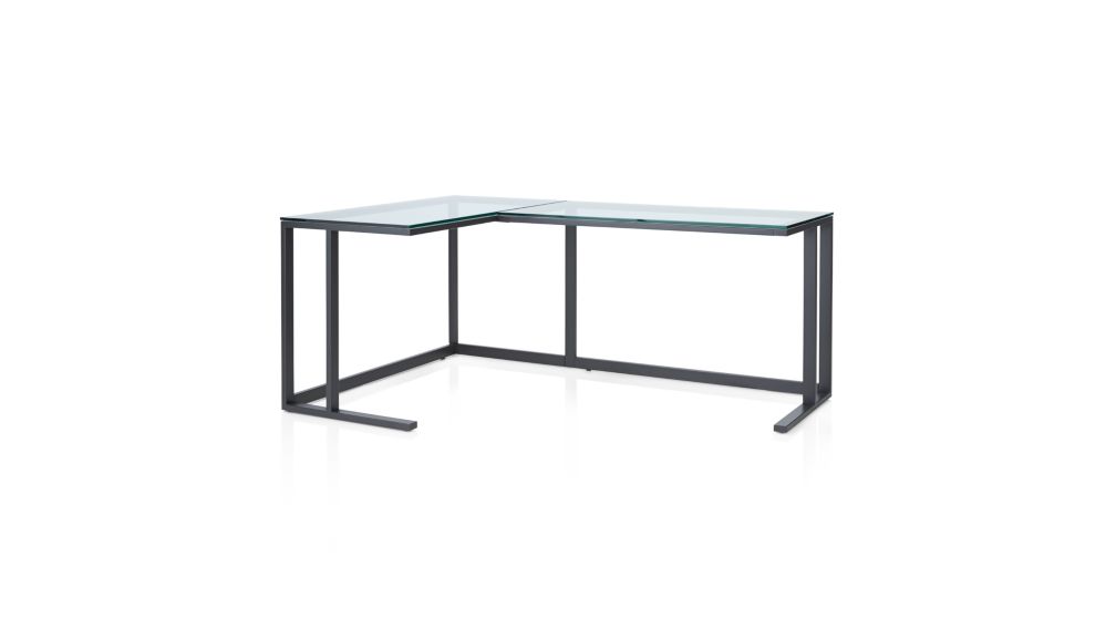 Pilsen Graphite Glass Corner Desk Crate and Barrel