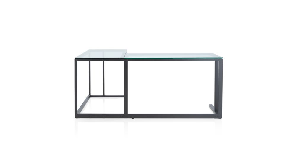 Pilsen Graphite Glass Corner Desk Crate and Barrel