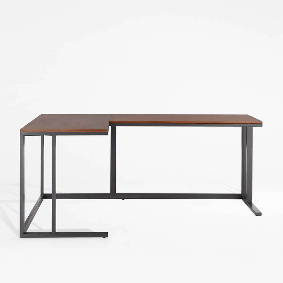 Pilsen Graphite LShaped Desk with Walnut Top + Reviews Crate and
