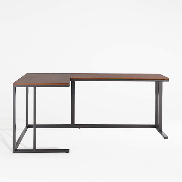 Pilsen Graphite L Shaped Desk With Walnut Top Reviews Crate And Barrel Canada