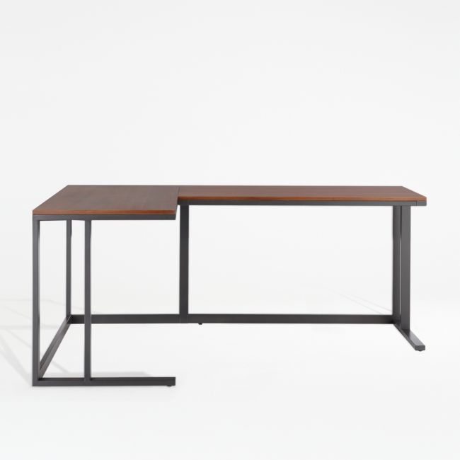 Online Designer Home/Small Office Pilsen Graphite Corner Desk with Walnut Top
