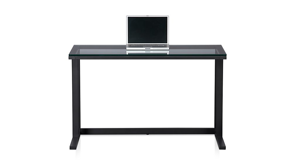 Pilsen Graphite Glass Desk Crate and Barrel
