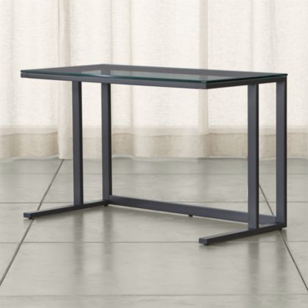 Pilsen Graphite Glass Desk Reviews Crate And Barrel