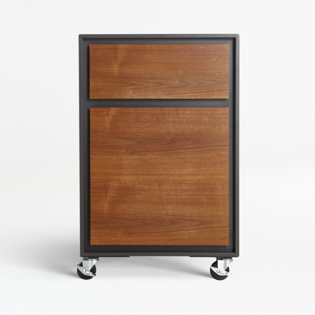 Online Designer Home/Small Office Pilsen File Graphite with Walnut Drawers