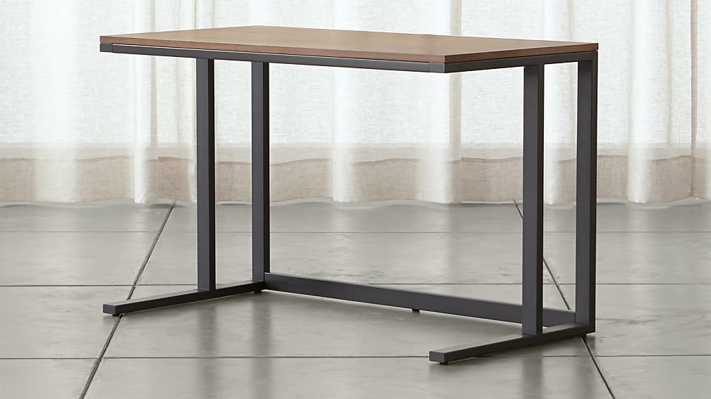 Pilsen Graphite Desk With Walnut Top Reviews Crate And Barrel