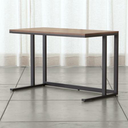 Pilsen Graphite Desk With Walnut Top Reviews Crate And Barrel
