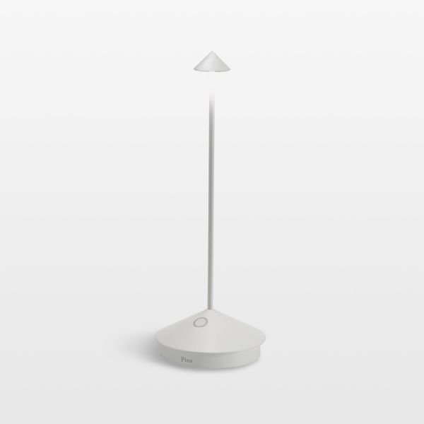 Pina Pro White Metal Table Lamp by Zafferano America 11.4