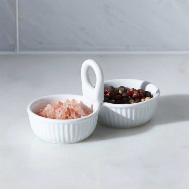 Pinch & Dash Mini Double Ramekin + Reviews | Crate and Barrel