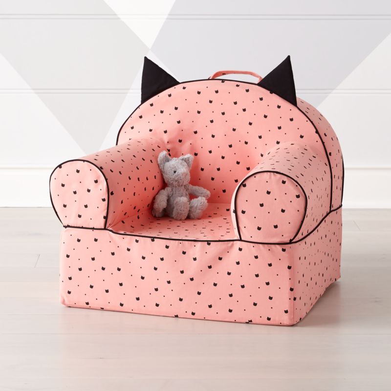 Large Pink Cat Nod Chair + Reviews | Crate and Barrel