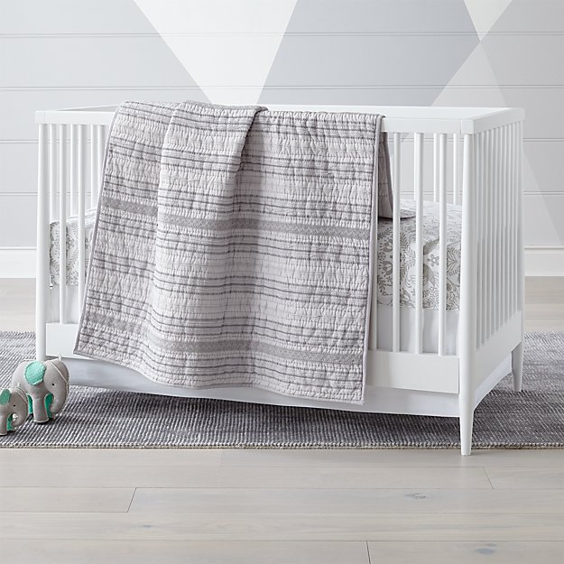 Pattern Play Grey Crib Bedding | Crate and Barrel