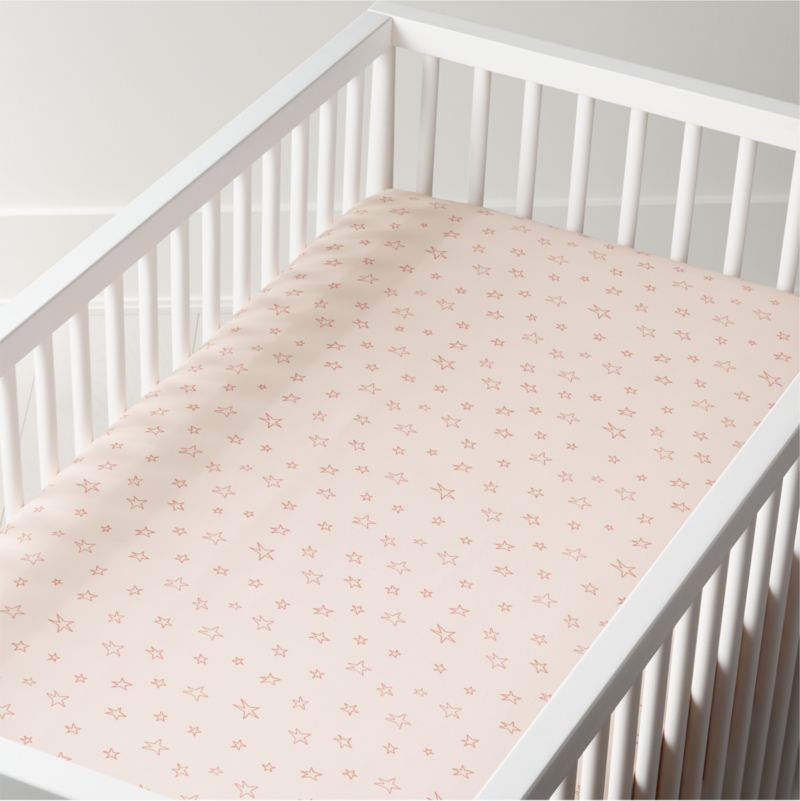 Organic Cream Star Crib Fitted Sheet Crate And Barrel