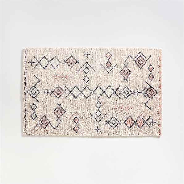 pink and grey nursery rug