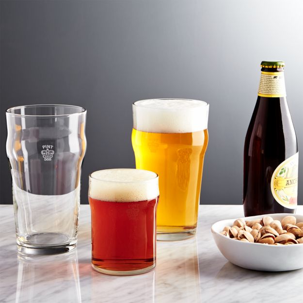 Download Pint and Half Pint Glasses with Crown | Crate and Barrel Yellowimages Mockups