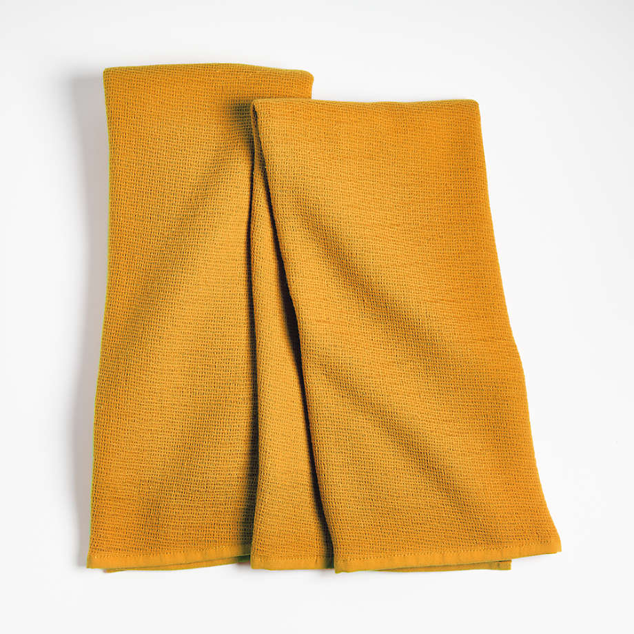 Pique Orange Dish Towels, Set of 2 + Reviews | Crate and Barrel Canada