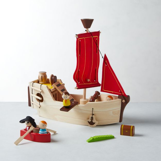 Plan Toys Pirate Ship Play Set Crate and Barrel