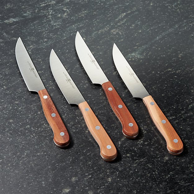 Wusthof ® Plum Wood Steak Knives, Set of 4 Crate and Barrel