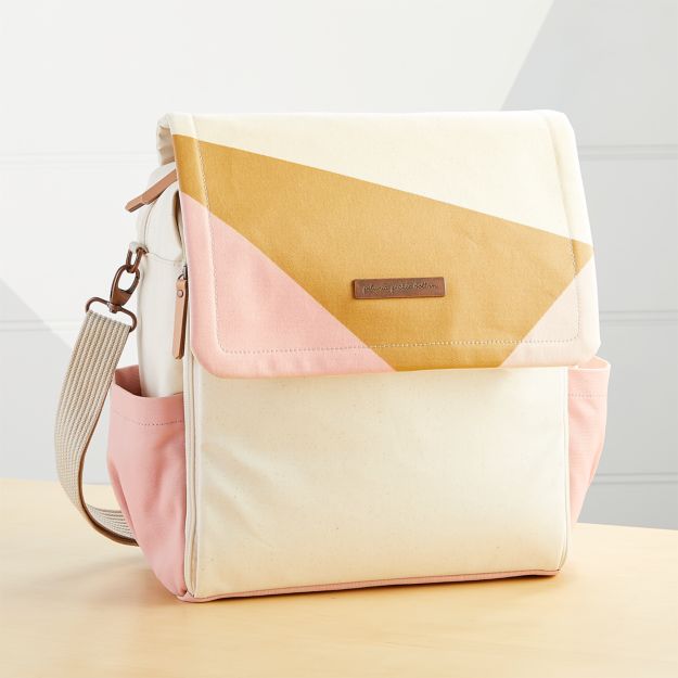 Petunia Pickle Bottom Pink and Orange Colorblock Boxy Backpack Diaper