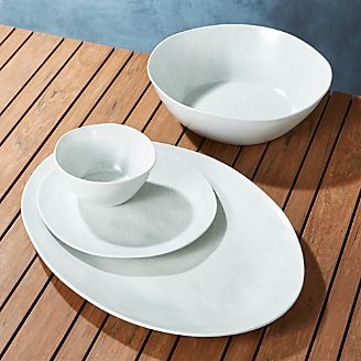 Porto Light Grey Melamine Dinnerware