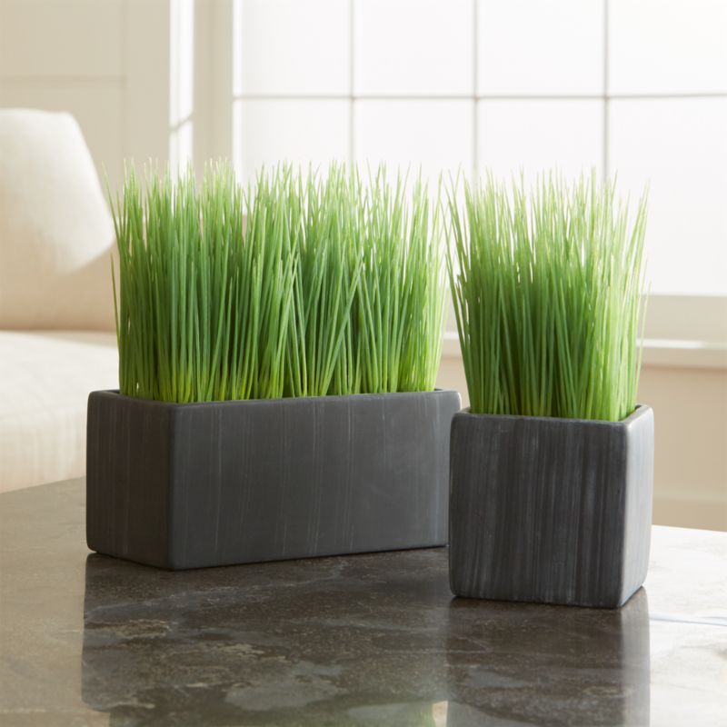 potted grasses crate artificial plant barrel grass plants decor faux crateandbarrel sold