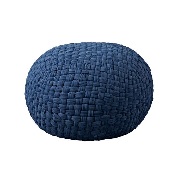 Pouf_Knit_Basketweave_Dark_Blue_Silo