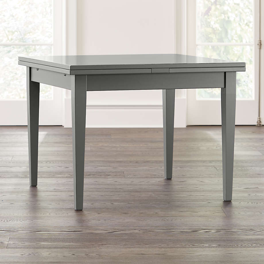 Pratico Grey Extension Square Dining Table + Reviews | Crate and Barrel