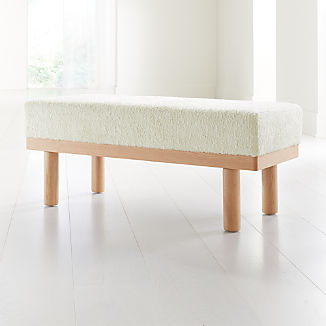 Prescott Oak Upholstered Bench