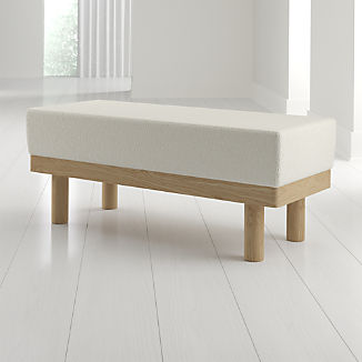 Storage Ottomans And Cubes Crate Barrel Prescott Oak Upholstered Bench