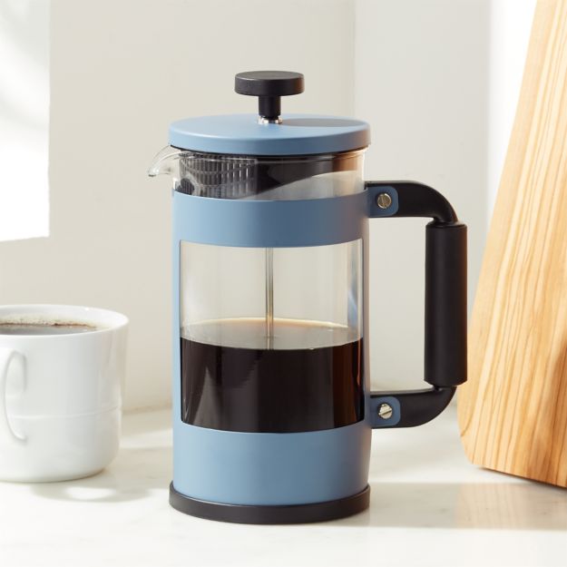 Primula Melrose Blue 8Cup Coffee Press + Reviews Crate and Barrel