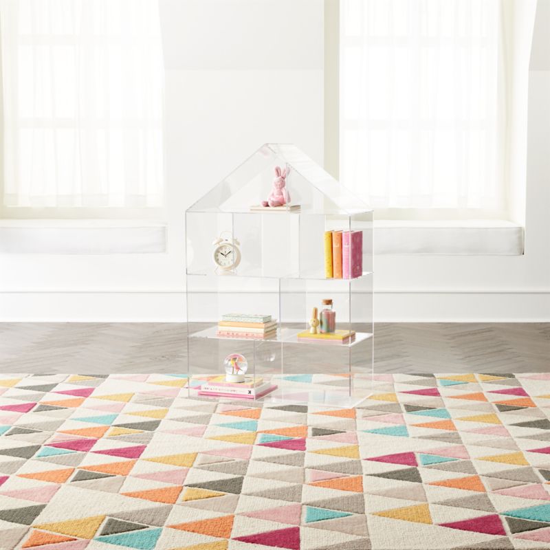 Acrylic Bookcase House Shaped Crate and Barrel