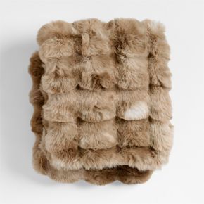 Image of Pucker Ginger Tan Faux Fur Baby Stroller Blanket