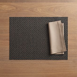 Chilewich ® Purl Bronze Vinyl Placemat and Fete Brindle Cotton Napkin