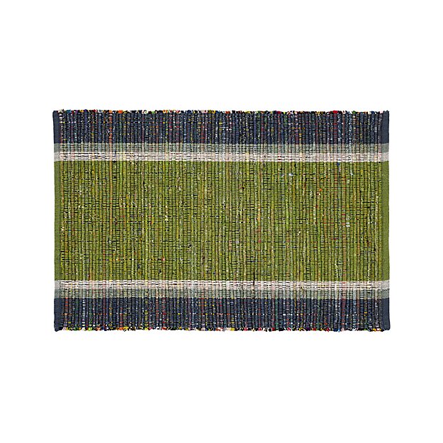 Quentin Green Cotton 2'x3' Rug Crate and Barrel